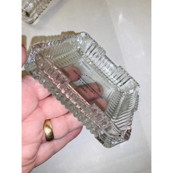 Glass Trinket Box w Lid Former McKinley Grand Hotel Canton Ohio 4" Square EUC - Picture 4 of 6